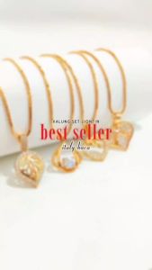 KL 019 - Kalung Xuping Kalung Dewasa Permata Pink Bulat Perhiasan Wanita Lapis Emas - Cute
