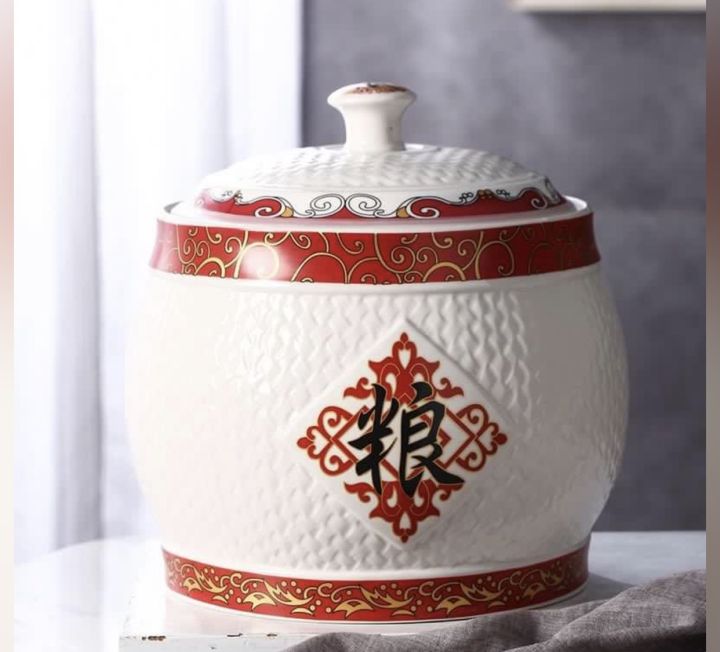 SINGAPORE Shipping 5KG porcelain rice pot 5 KGrice container ceramic ...