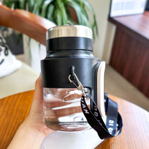 Glass 2000ml Large-Capacity Water Cup Men Summer Tea and Water Separation Outdoor Portable Water Kettle Fitness with Handle