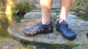 GRITION Sandels For Men Outdoor Trekking Sandals Summer Flat Non Slip Beach Shoes Hiking Sandals For Man Comfort Breathable Sandals