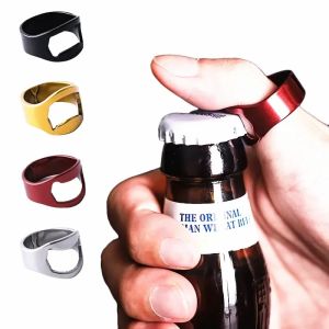 Bottle Opener Ring Creativity Corkscrew Stainless Steel Finger Ring Beer Can Openers Gadgets Cool Bar Kitchen Accessories Gifts