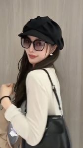 Beret Version Casual Plain Hat for Women Solid Color Hat French Style Foldable Newsboy Cap