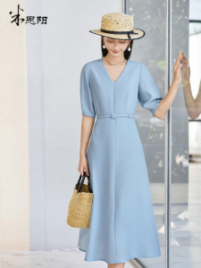 Misoshine | Spring Fashion Simple Casual V-Neck Waist-Fitted Dress
