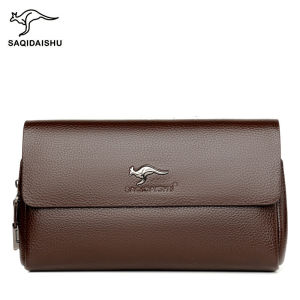 Fashion Business Mens Handbag Clutch Bag Anti-theft Lock PU Leather Male Waist Bag 3 Layers Design Stylish Mens Money Pouch