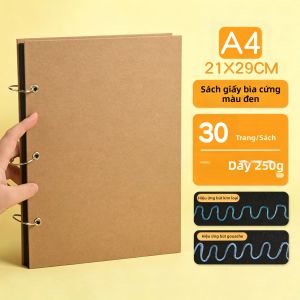 Sổ Tay Giấy Kraft Cổ Điển Có 3 Vòng Kim Loại - Sổ Phác Thảo Có Thể Tháo Rời Sổ Kế Hoạch Tự Làm Dành Cho Trường Học Và Văn Phòng