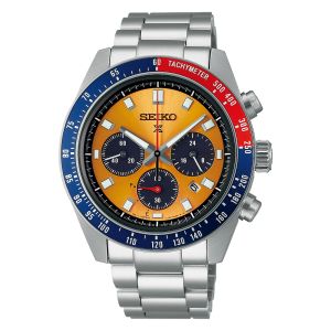 Seiko Prospex SPEEDTIMER Solar Sports Mens Watch Japan Orange Metal Strap 41.4mm (SSC947P1)