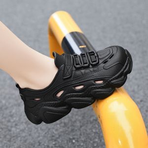 Mens Summer Outdoor Anti-Slip Wear-Resistant Driver Beach Shoes Thick Bottom Water Hole Open Toe Slip-On Sandals EVA Material