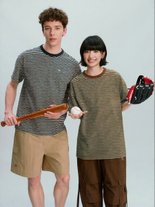 Champion | Summer New Stripe Short Sleeve T Shirt Cotton Loose Breathable Comfortable