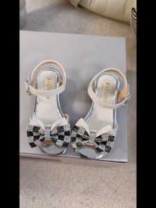 Sandal Công Chúa Lóng Lánh Đế CaoDép Cao Gót Bé Gái Đính Nơ Đá Siêu Mềm Thời Trang Cho Bé Gái