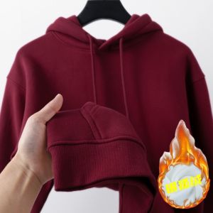 เสื้อสเวตเตอร์มีฮู้ดแบบลำลองสำหรับฤดูใบไม้ร่วงและฤดูหนาวสำหรับคู่รัก ทรงหลวม ปกติ แขนยาว เสื้อผ้าทำงาน ผ้าฝ้ายผสม