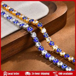 Luxury Zirconia Tennis Bracelet Hiphop Iced Cubic Zirconia Crystal Bracelets For Women Men Devils Eye Chain Bracelet Jewelry
