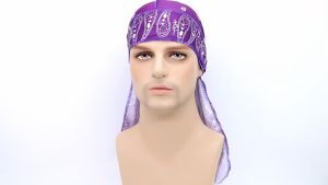 Paisley Print Hats Hair Accessories Silky Durag Bandanas Insect Print Hats for Women and Men Long Tail Pirate Hat Waves Du Rag Turban Headwear