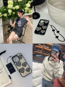 Retro Line Heart Sister Style Phone Case for iPhone 17/16 Pro/15 pro Max Apple 14/13/12/11/Xs Max Anti-Fall Protection Cover