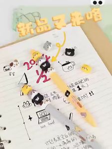 Creative Cute Cats Diary Sushi Train Fun Beading 0.5mm Black Ink Gel Pen Student Writing School Office Stationery