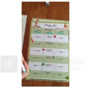 Magnetic Meal Planner To Do  Weekly Plan Etc. A4 size I Erasable & Reusable I with marker