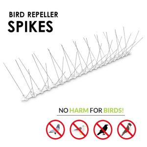 DISERVSTORE 50cm 60 Stainless Steel Spikes Bird Stop Repal And Pigeon Spikes Anti Bird Spikes Stainless Steel Pest Control Bird Penghalau Repellent Mat Spikes S/Steel Animal Repeller Chase Birds Device Dashboard Penghalang Burung Besi Tajam 驱鸟障碍物