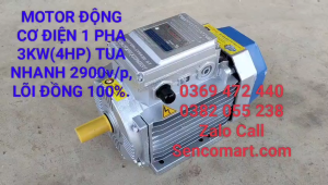 Mô Tơ Lắp Máy Xát Gạo Công Suất 3KW Chạy Nhanh 2900V/P Dây Đồng 100%