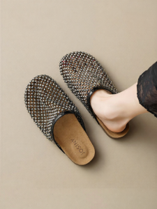 Josiny | Hollow Crystal Sandals Women Flats