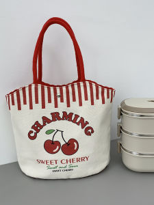 Large Size Canvas Bucket Bag Convenient for Traveling And Commuting Handheld Bag Suitable for Work And School Cartoon Design