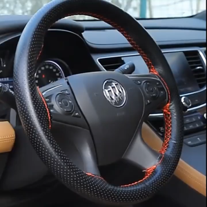 ปลอกหุ้มพวงมาลัยหนังแท้ DIY ปลอกหนังหุ้มพวงมาลัยรถยนต์พร้อมเข็มและด้าย(หนังวัว)