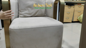 Re-born Tech Italian Sofa Single Rotasi 360° Armchair dengan Gold Stainless Steel