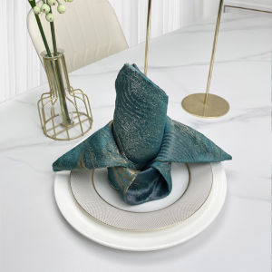 Hotel Restaurant Napkin Cloth Flower Folding High End Sensation Tablecloth Ring Buckle Mixed Fabric European Style Home Textile