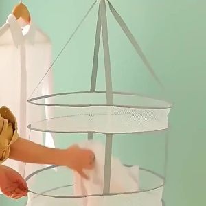 Folded Mesh Clothes Drying Net Rack Lay Flat Dry Hanger for Indoor Outdoor Delicates Towel Socks Swimsuit