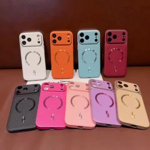szhaiyu | Luxury Leather Magnetic for Magsafe Wireless Charging Phone Case for IPhone 13 14 15 16 17 Pro Max Shockproof Protector Cover