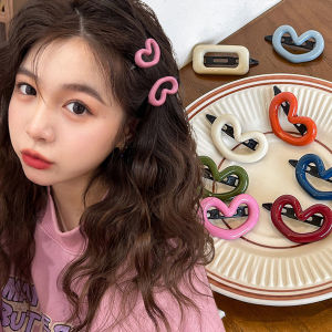2PCS Y2K Cute Candy Color Love Hair Clip Women Duckbill Clip for Girl Bangs Barrette Hairpins Accessories