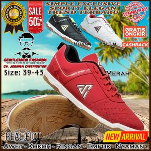 Sepatu Pria Futsal Kualitas Premium Sporty Fashion Badminton Jogging Olahraga Kasual Ringan Empuk Nyaman Sneakers Joging Lari Bulu Tangkis Sport Outdoor Import Cowok Cowo Laki Laki Remaja Dewasa Terbaru Kekinian