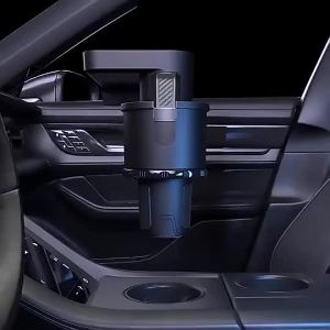 SEAMETAL Premium Car Cup Holder Expander Multi-Function Drink Holder with Food Table 360-Degree Adjustable Base Tray for Snack