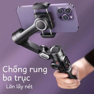 Bộ Ổn Định Gimbal Có Thể Gập Lại 3 Trục Cho Điện Thoại Thông Minh Quay Video Cầm Tay Vlog Chống Rung Cho iPhone Android Có Bluetooth