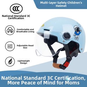 Safe Childrens Helmet Summer All-Season Use for E-bikes Motorcycles