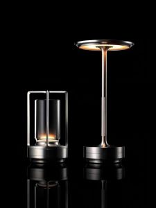 โคมไฟโต๊ะชาร์จไฟฟ้าแบบไร้สายสำหรับตกแต่งห้องนอนสไตล์ย้อนยุคสำหรับร้านกาแฟ ร้านอาหาร บาร์ โรงแรมกลางแจ้ง