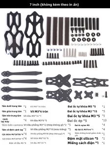 HSKRC | Khung Drone Đua FPV Chống Va Đập Sợi Carbon Tháo Lắp Nhanh