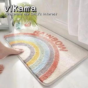 VIKAMA Cartoon Non-Slip Absorbent Bath Mat Ideal for Bathrooms Toilets Hallways Entrances and Bedroom Home Decor Rugs