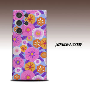 Pastel Floral Leaf Print For Samsung Galaxy S26 S25 S24 A56 A36 Dual Layer Luxury Fashion Full Lens Protective Case