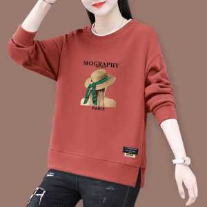 TUCANO Pure Cotton Sweatshirt Womens Loose Fit Long Sleeve Casual Style Bottoming Shirt round Neck Commute Friendly