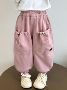 Trendy Casual Sporty Pants for Girls Spring Autumn Style 2025 New Fashion Long Pants for Young Kids Comfortable Rabbit Fur