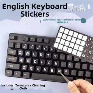 TEKANAI | Fading Fix Keyboard Stickers Individual English Letter For Laptop And Desktop