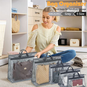 Dust Bags for Handbags Clear Handbag Storage Organizer Dust Cover Bags Clear Handbag Purse Protector Storage Bag with Sturdy Handles Zippers Purse Hanger Anti-dust Waterproof for Hanging Closet Shelf