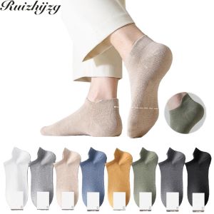 Ruizhijzg Ready Stock Cotton Thin  Socks Sweat absorption Man Short Socks Fashion   Breathable Men  Ankle Socks Comfortable Solid Color Casual Boys sports Socks Fashion