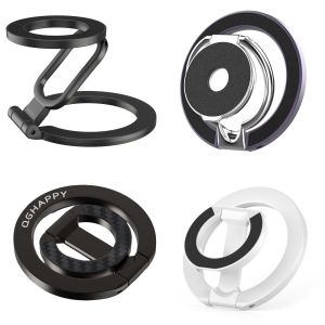 Mobile Phone Magnetic Finger Ring Holder for Magsafe Double Sided Super Magnet Support Foldable Portable for IPhone16 15 Samsung