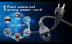 สายไฟทีวี 3 Prong Power Cord Charger Replacement Compatible with LG TV Smart LED LCD HD TV Replacement C5 Charging Cable