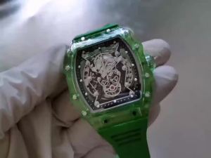 AILANG | AILANG Mens Luxury Skeleton Automatic Watch Hollow Tonneau Mechanical Sport Design Silicone Wristwatch