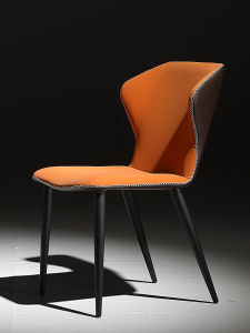 Scandinavian Dining Chair Home Accessible Luxury Minimalist High Back Chair Industrial Style Restaurant Hotel Iron Net Red Chair Fabric Chair