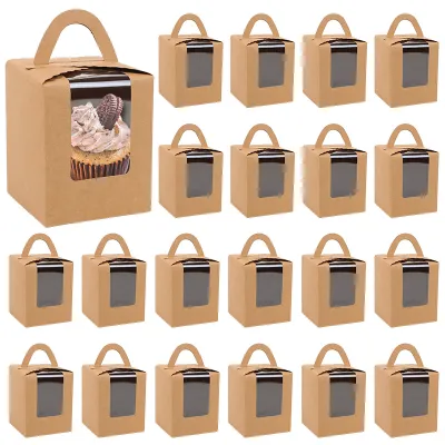 10-30 Chiếc Cá Nhân Hộp Bánh Cupcake Giấy Bìa Bánh Hộp Đựng Cho Đám Cưới Cho Bé Sinh Nhật Tiệc Giáng Sinh Quà Tặng Trang Trí