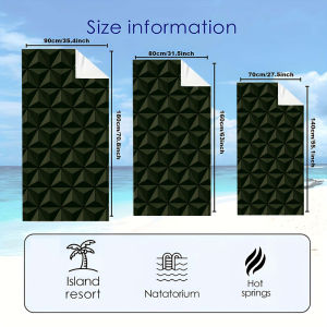 dark green 3d triangle Beach Towels Ultra Lightweight Quick Drying Super Absorbent Summer Essential Fast-Drying Towel for Beach