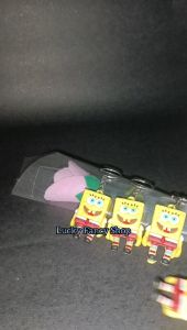 GANTUNGAN KUNCI KARET SPONGE BOB ISI 3 RUBBER KEYCHAIN HADIAH SOUVENIR LUCU