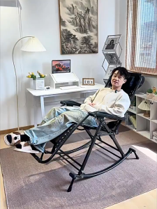 Rattan Rocking Chair Eisure Chair Carry 500KG Recliner Lazy Ergonomic Design for Adult Leisure Rocking Chair for Adult Heavy Duty Leisure Chair